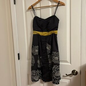 Stunning Anthropologie Grey and yellow dress